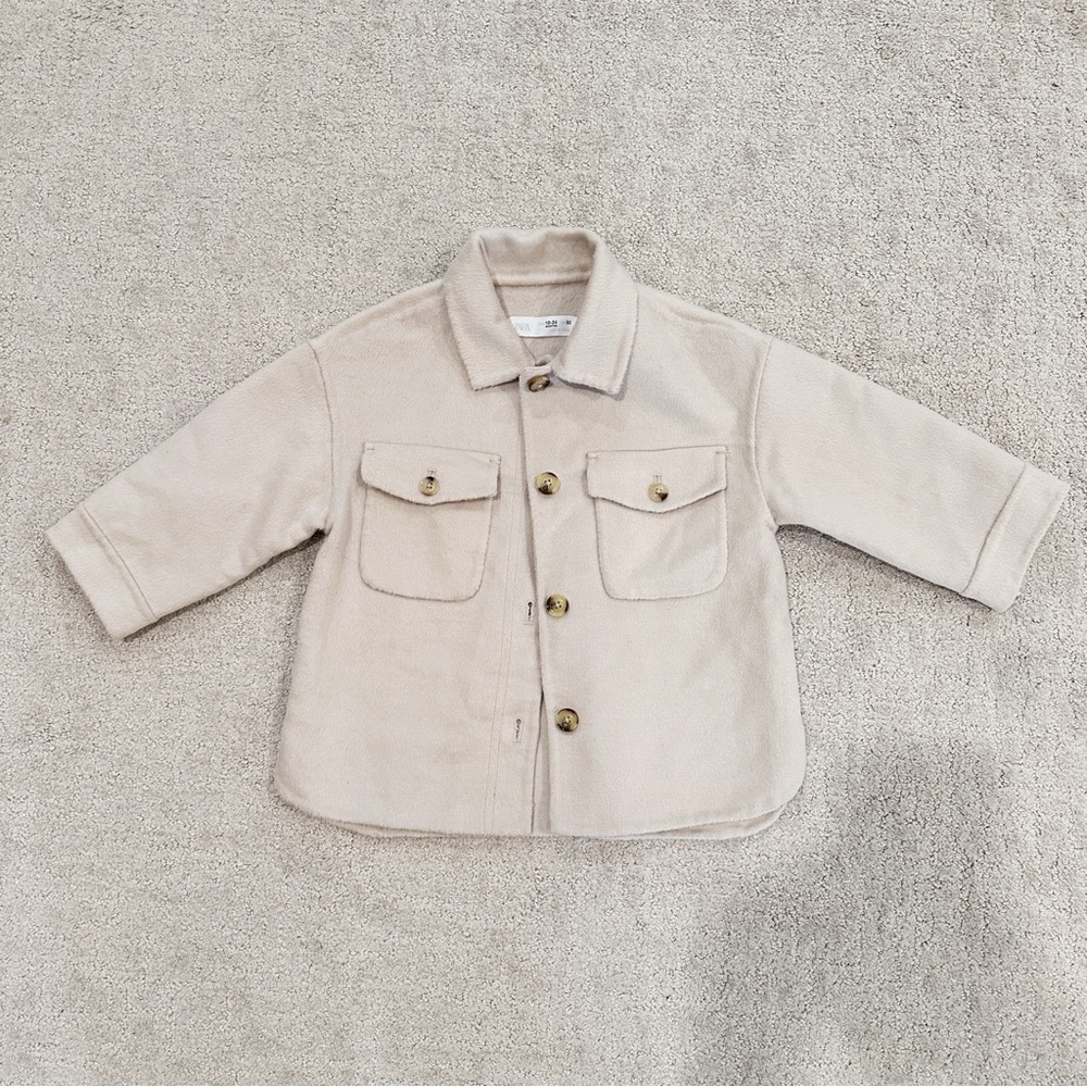 ZARA Kids Cream Shirt Jacket Size 18-24 Months